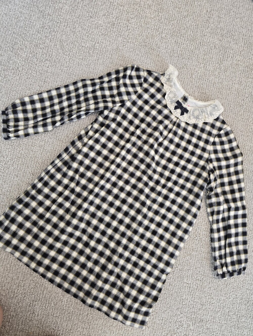 Bonpoint Gingham Dress with Lace Collar